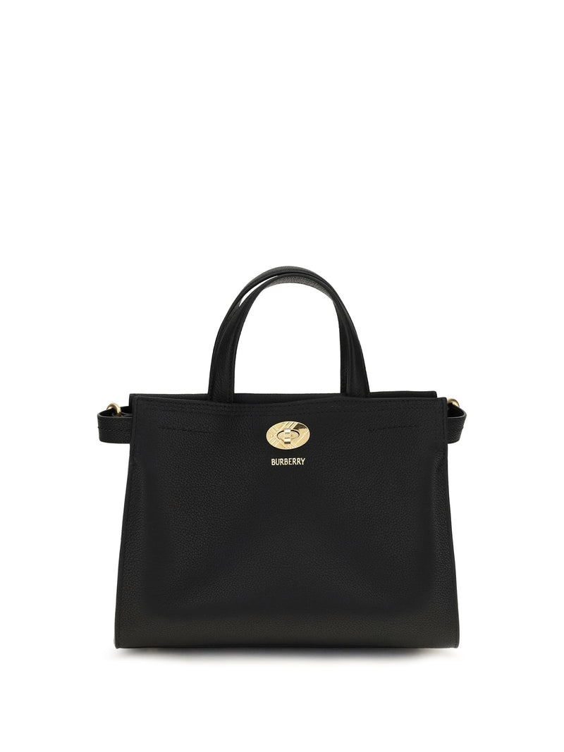 Burberry Burberry Mini Cotswolds Check Top Handle Bag Black - World Class Fashion