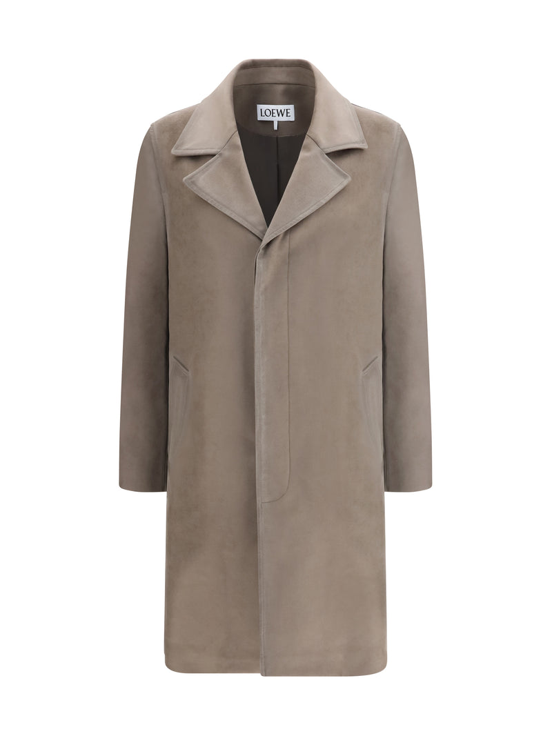 Loewe Loewe Single-breasted Fustian Coat Khaki Brown - World Class Fashion