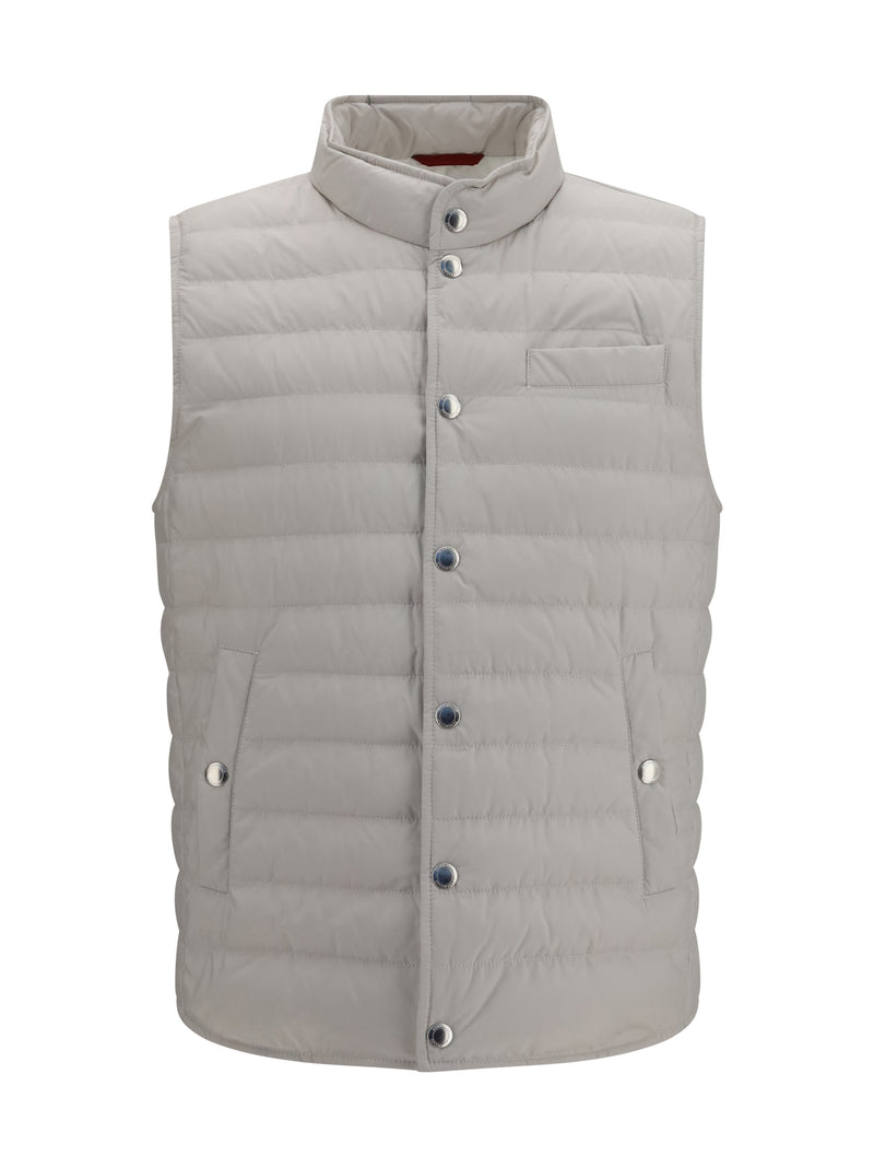 Brunello Cucinelli Brunello Cucinelli Sleeveless Padded Gilet Ice - World Class Fashion
