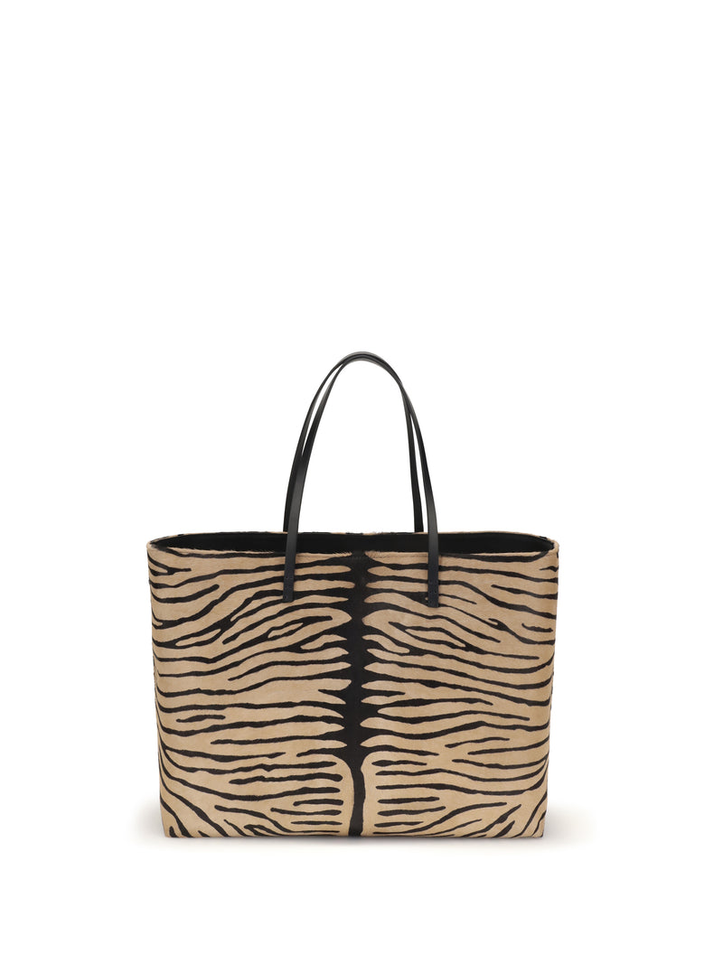 Fendi Fendi Roll Medium Shopping Bag Nero+Naturale - World Class Fashion