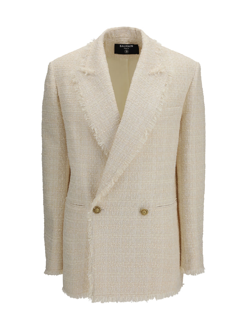 Balmain Balmain Two-button Tweed Jacket Blanc Women - World Class Fashion