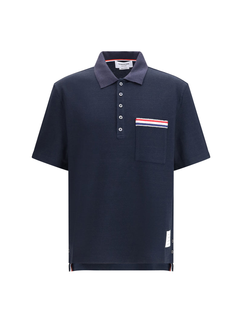 Thom Browne Thom Browne Short-sleeve Polo Navy Men - World Class Fashion