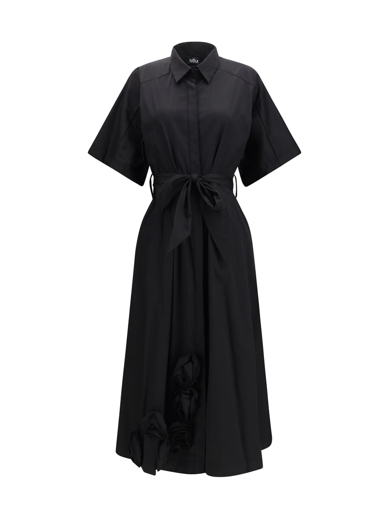 Ella Ella Long Chemisier Dress Nero - World Class Fashion