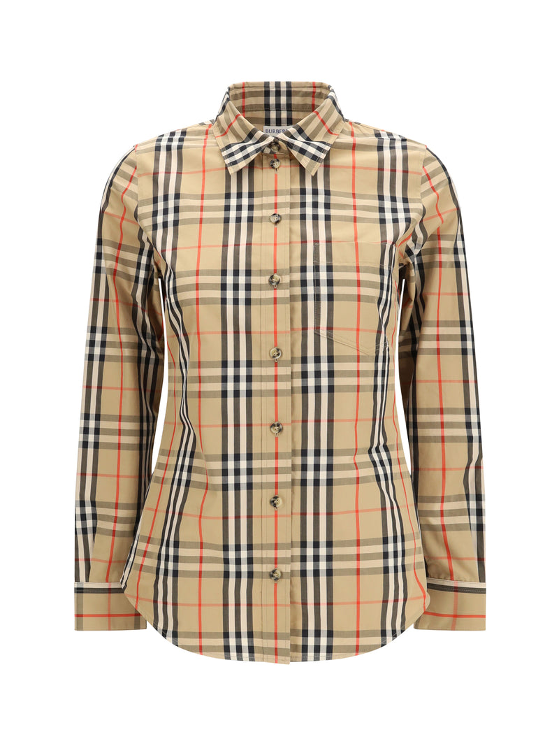 Burberry Burberry Stretch Cotton Check Shirt Archive Beige - World Class Fashion