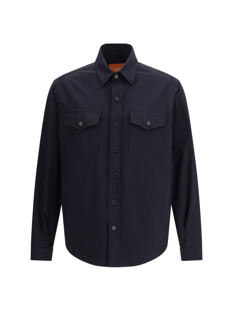 Cruna Cruna Overshirt In High-performance Technical Fabric Notte - World Class Fashion