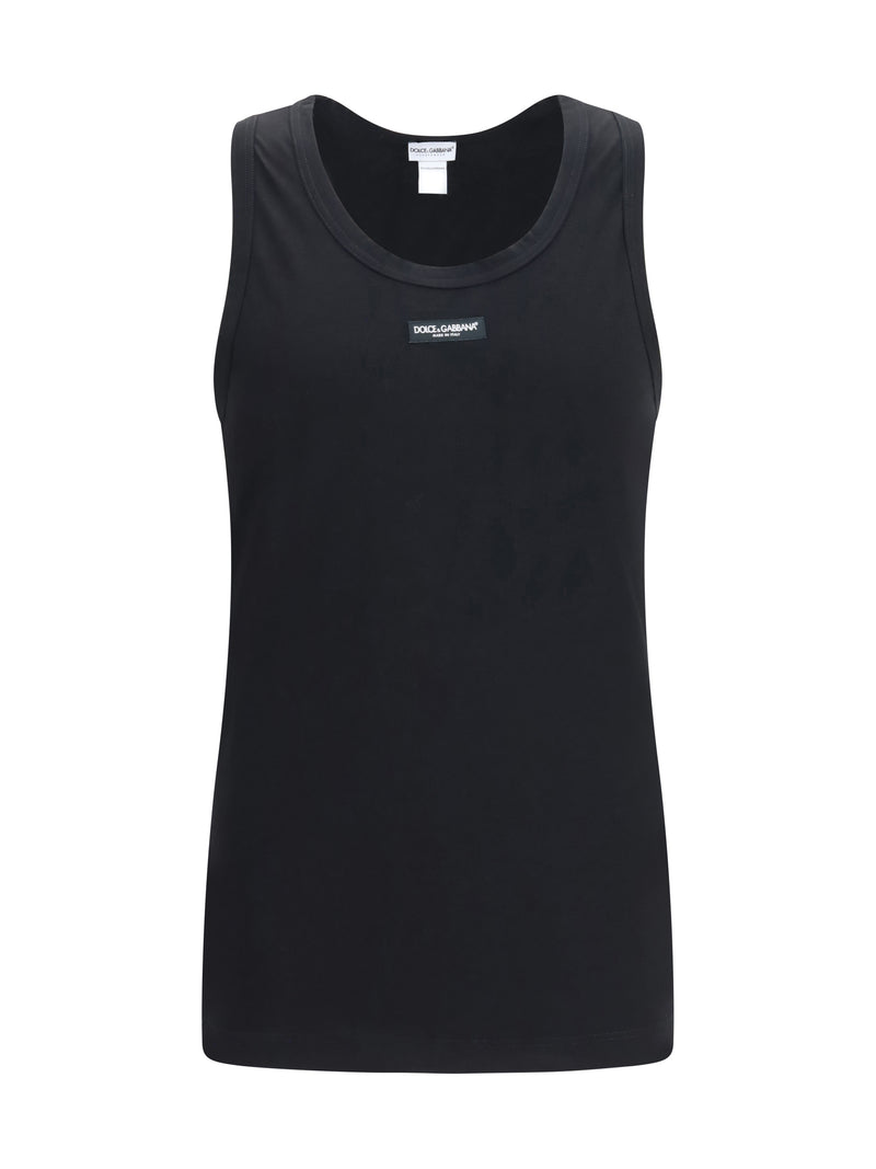 Dolce & Gabbana Dolce & Gabbana Marcello Stretch-cotton Tank Top Black - World Class Fashion