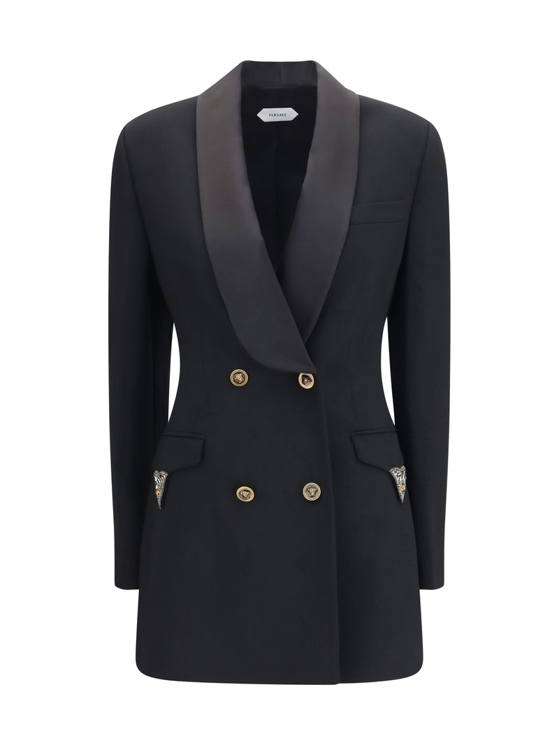 Versace Versace Wool Double Breasted Blazer - World Class Fashion