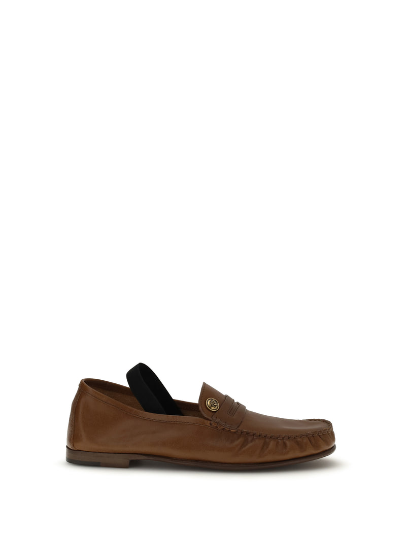 Versace Versace Leather Loafers Rovere/Gold Women - World Class Fashion