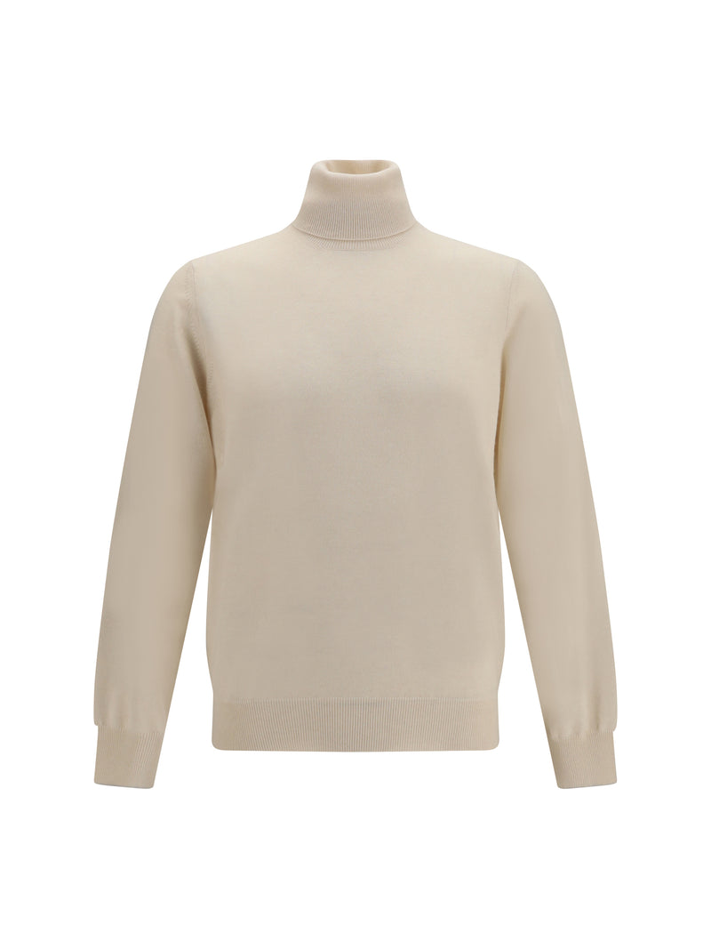 Brunello Cucinelli Brunello Cucinelli Cashmere Turtleneck Sweater Beige/Grey Men - World Class Fashion