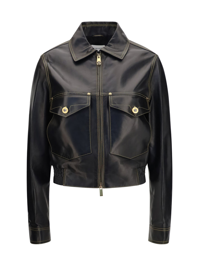Versace Versace Nappa Leather Jacket Black Women - World Class Fashion
