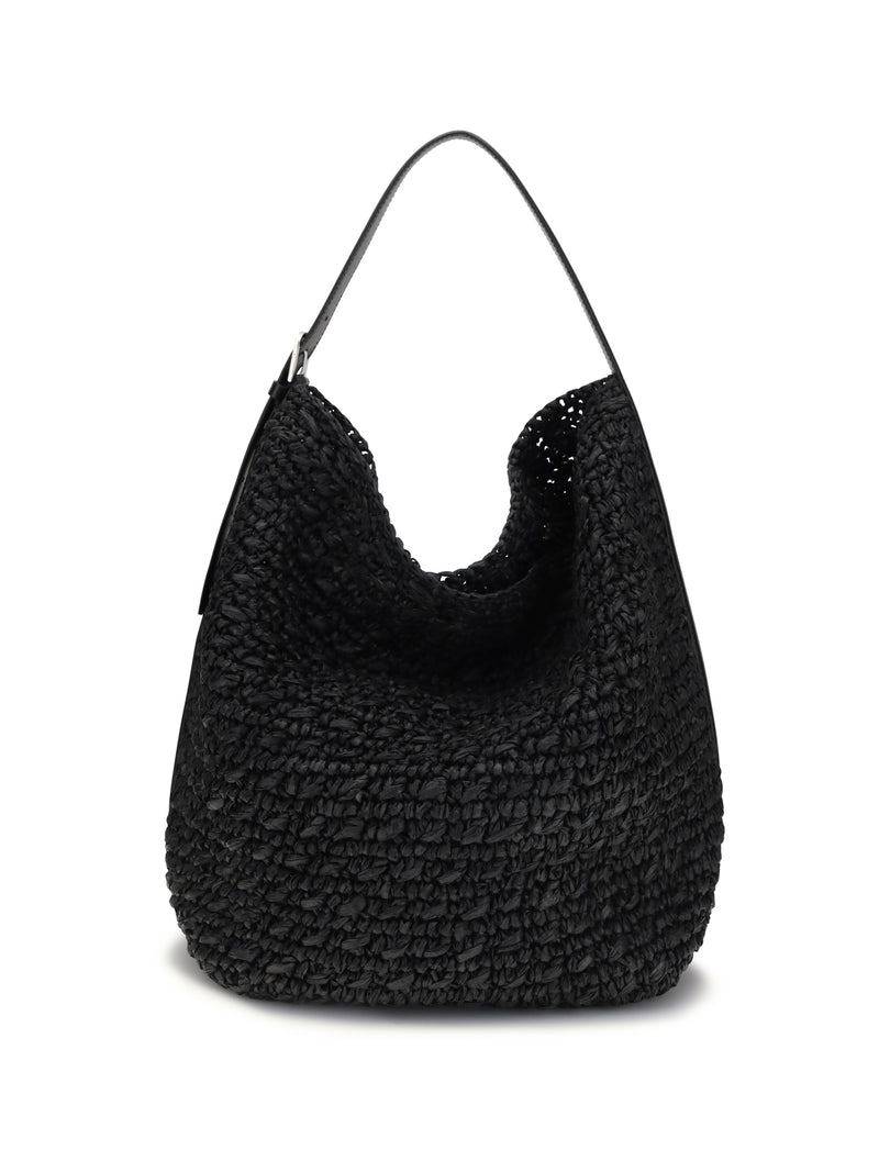 Toteme Bolso de hombro de rafia Toteme Paper negro - World Class Fashion