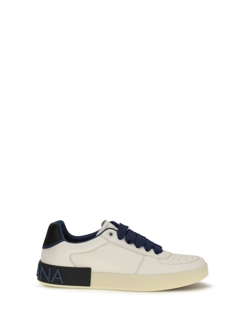 Dolce & Gabbana Dolce & Gabbana Portofino Sneakers Bianco/Denim - World Class Fashion