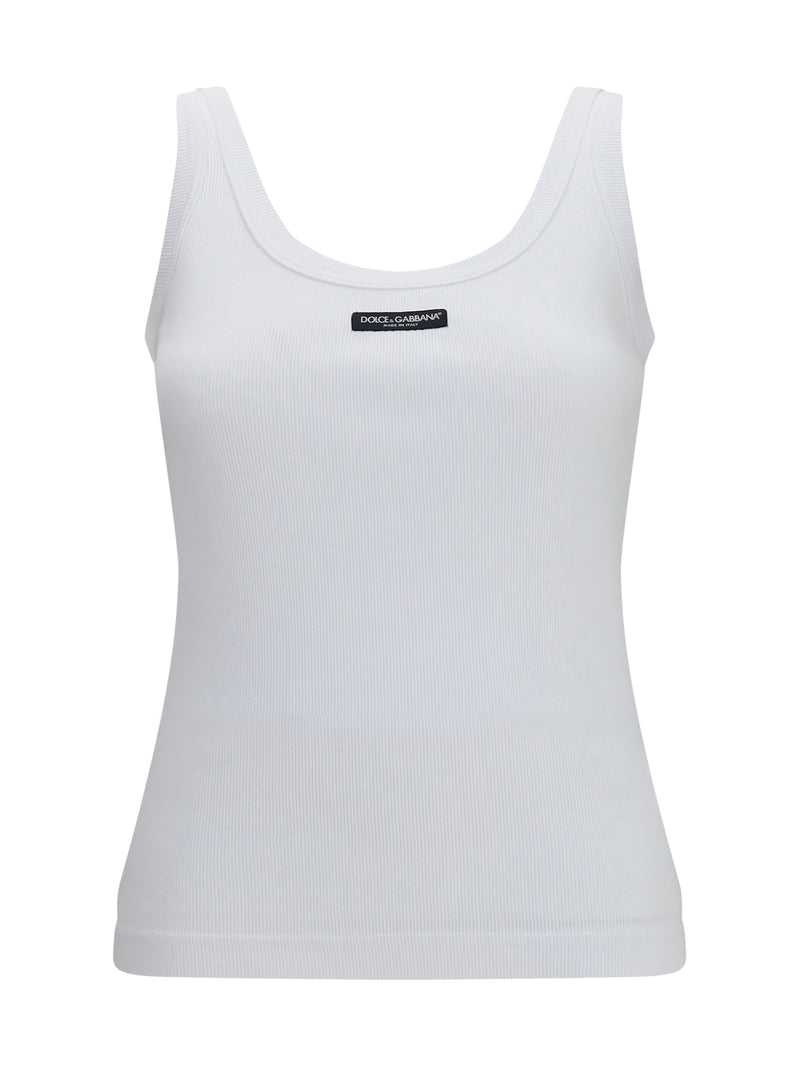 Dolce & Gabbana Dolce & Gabbana Ribbed Logo Tank Top - World Class Fashion