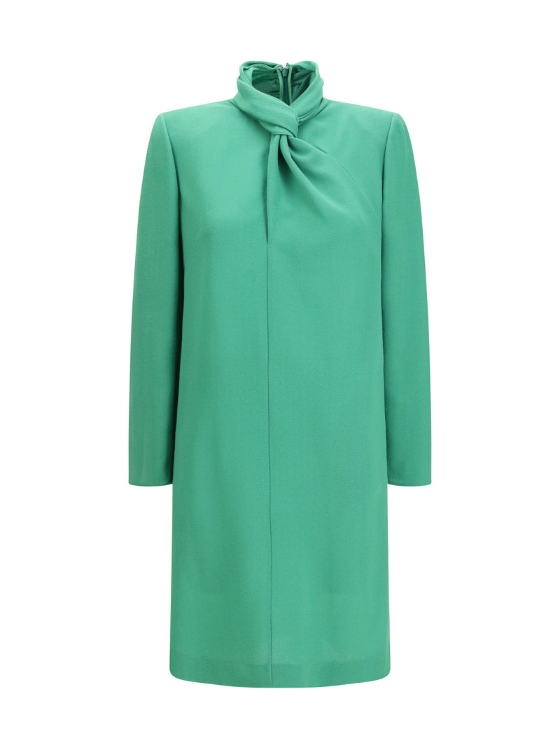 Valentino Valentino Wool Dress With Knotted Neck Amazone - World Class Fashion