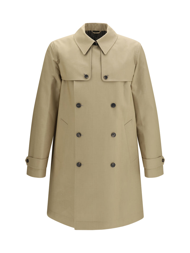 Fendi Fendi Mackintosh Fabric Trench Corda Tabacco - World Class Fashion