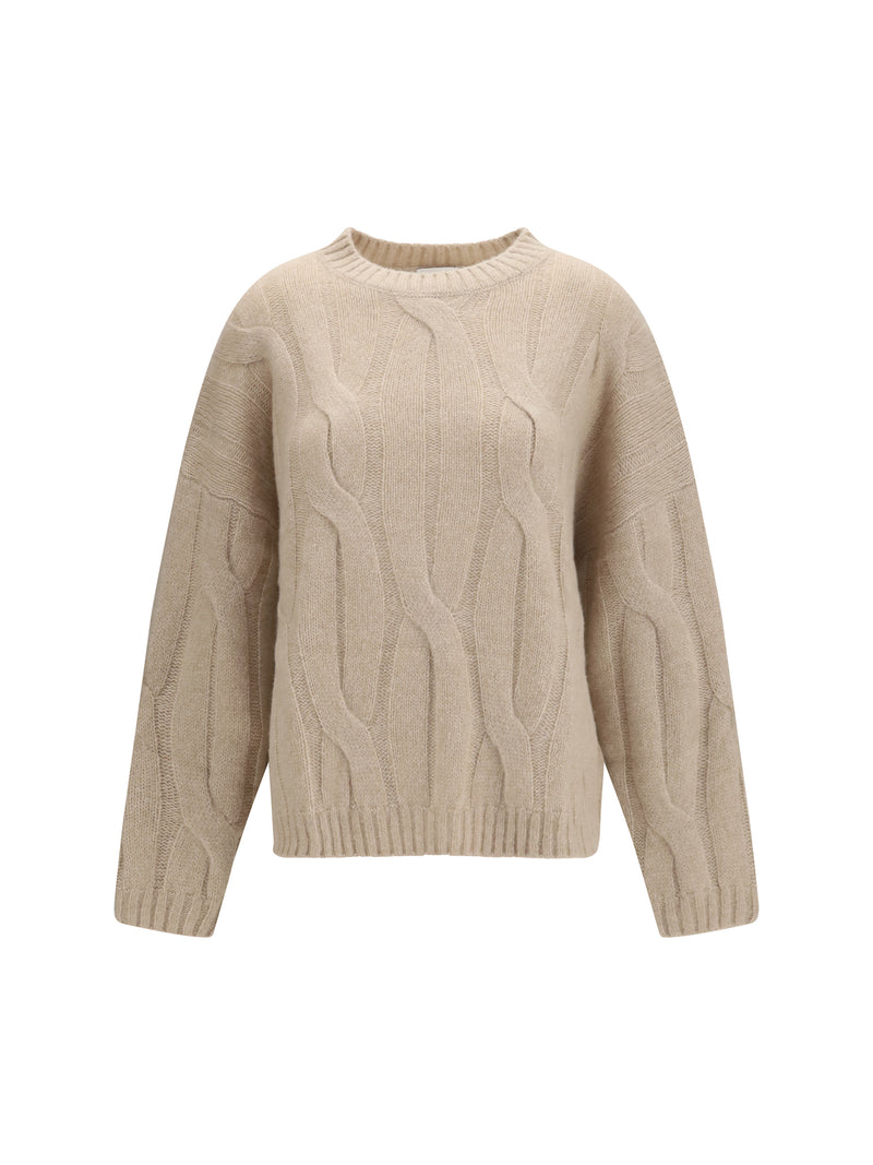 Allude Allude Cashmere Silk Sweater Voluminous Sleeves Blue - World Class Fashion