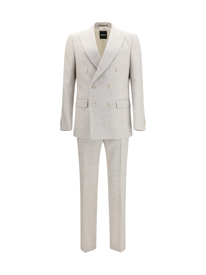 Hugo Boss Black Hugo Boss Black Linen Mohair Suit Open Grey - World Class Fashion