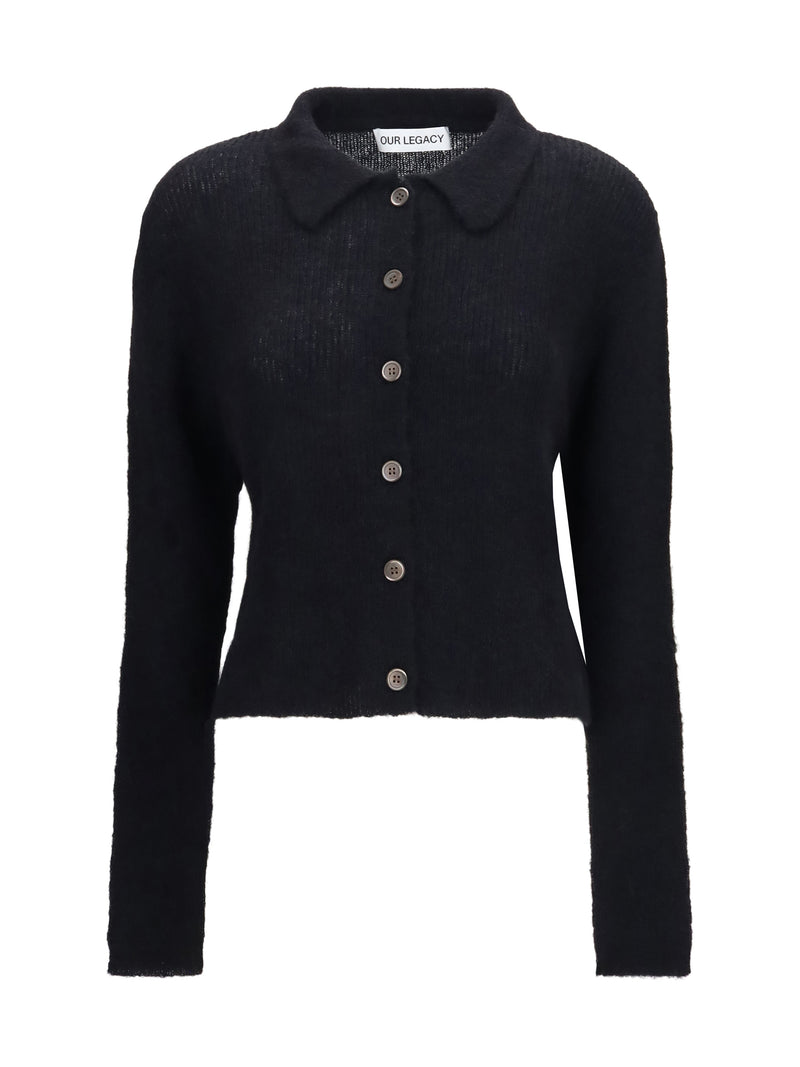 Our Legacy Our Legacy Mazzy Polo Sweater Black Fuzzy - World Class Fashion