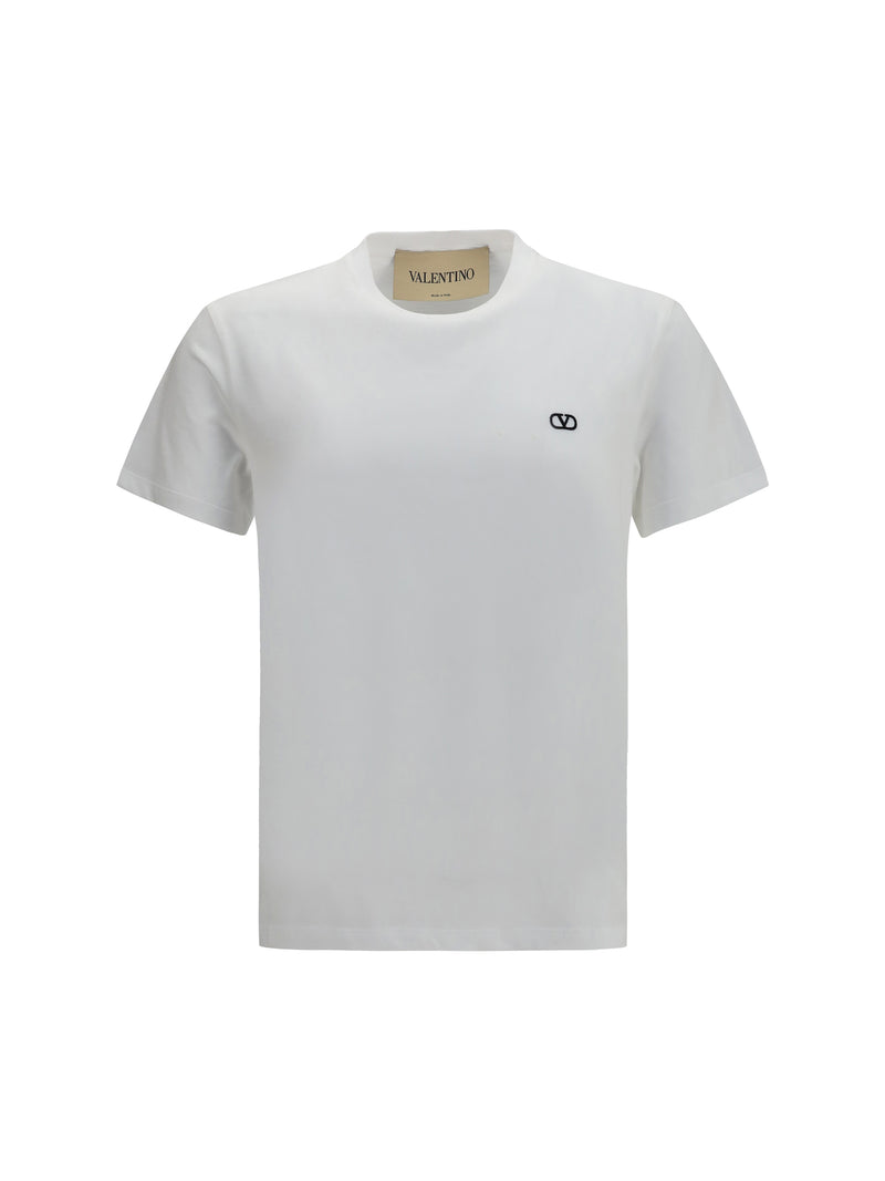 Valentino Valentino Camiseta de algodón con logo V Blanco Hombre - World Class Fashion