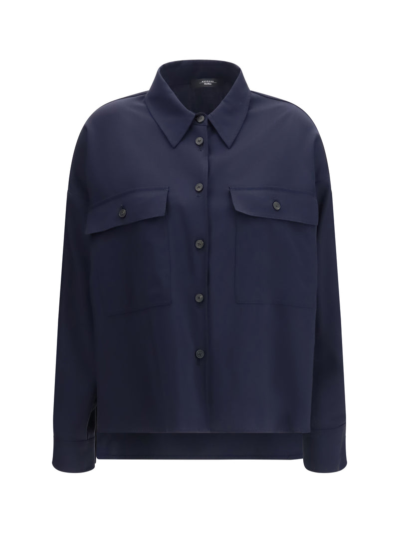 Max Mara Weekend Max Mara Weekend Mulino Chaqueta Camisera Corta Azul - World Class Fashion