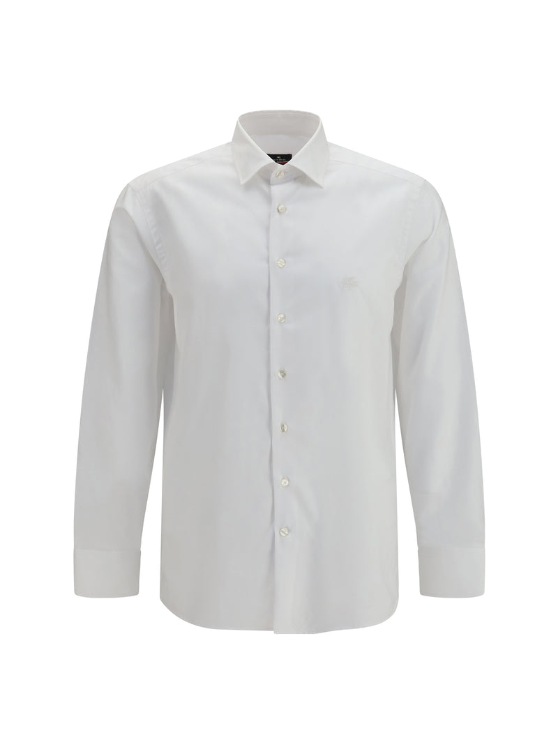 Etro Etro Roma Cotton Shirt with Pegaso Logo White - World Class Fashion