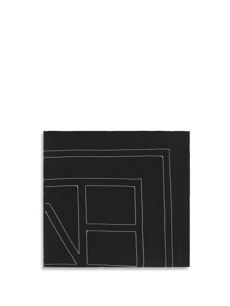 Toteme Toteme Silk Scarf with Embroidery Black - World Class Fashion