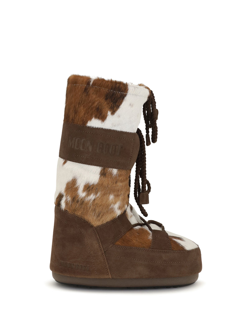 Moon Boot Moon Boot Icon Archive 1985 Pony Hair Boots White/Cocoa - World Class Fashion