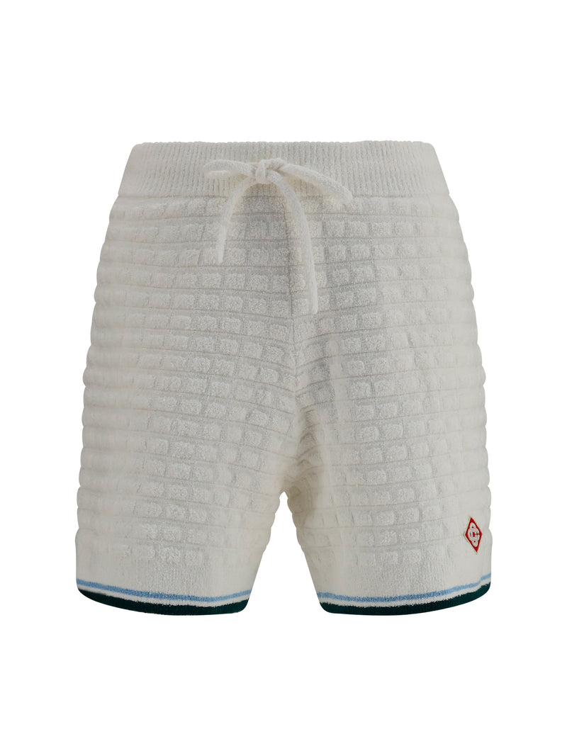 Casablanca Casablanca Bouclé Tennis Shorts White Men - World Class Fashion