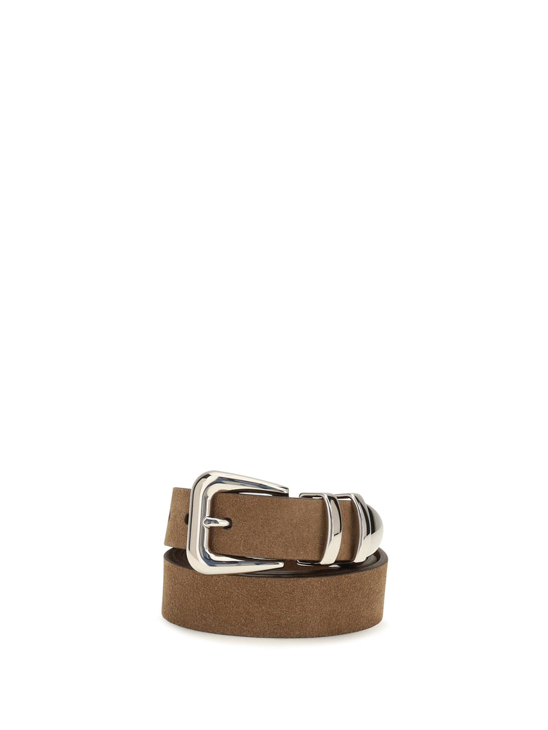Brunello Cucinelli Brunello Cucinelli Suede Belt Nocciola - World Class Fashion