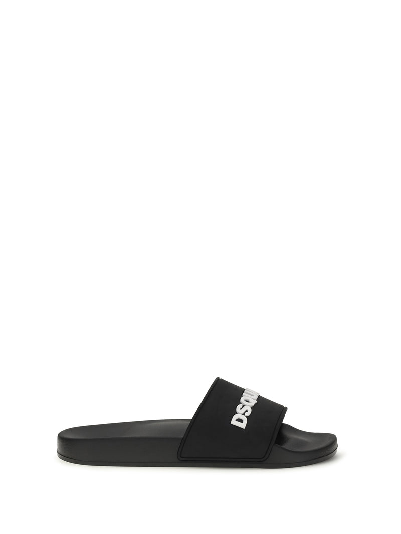 Dsquared2 Dsquared2 Logo Slippers Nero Men - World Class Fashion