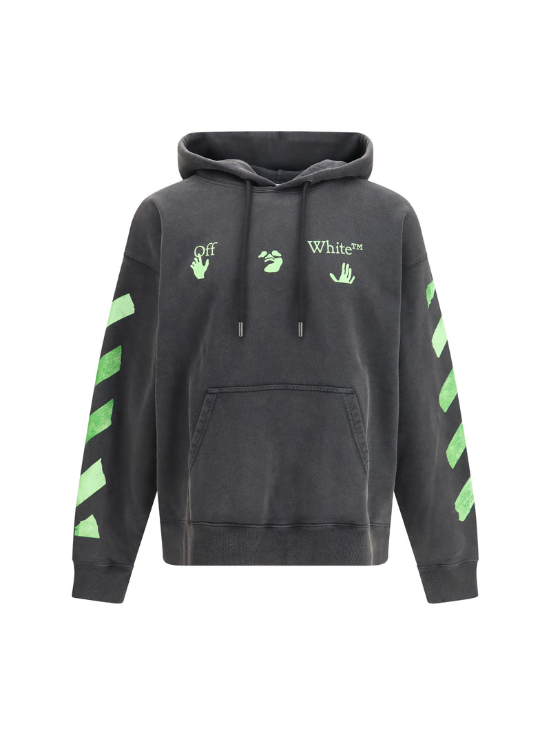 Off-white Off-white Bacco Arrow Skate Hooded Sweatshirt Green - World Class Fashion