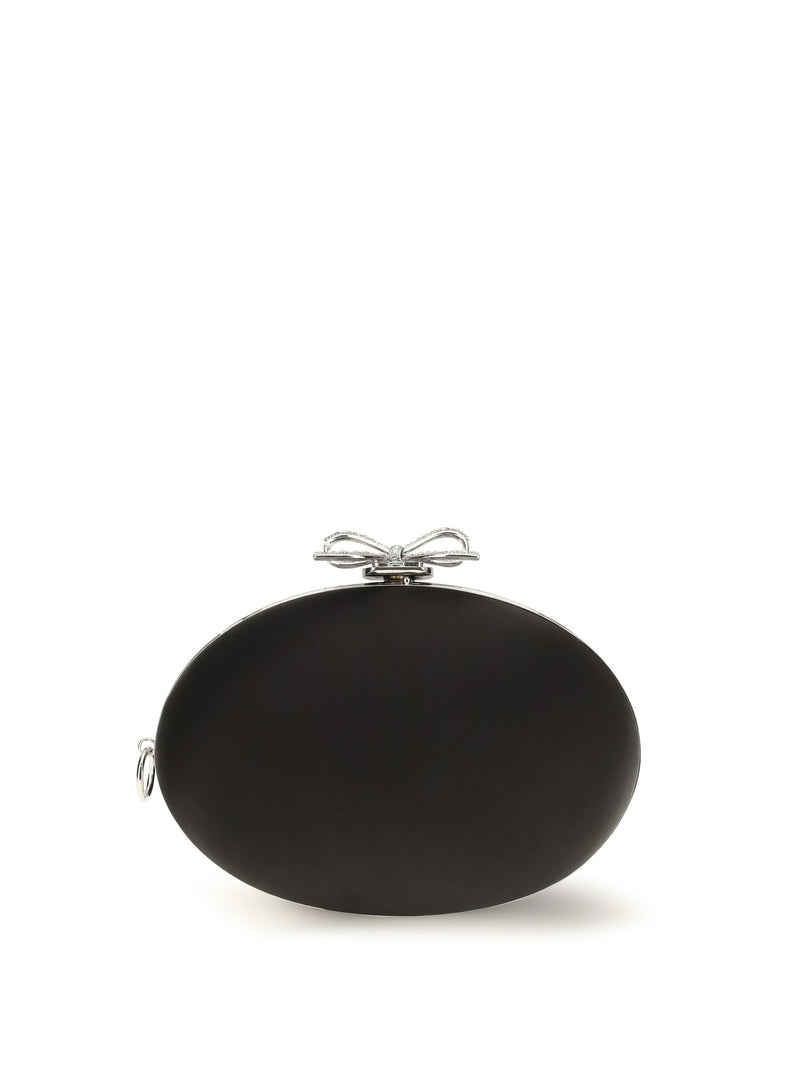 Self-portrait Self-portrait Oval Satin Clutch Black - World Class Fashion