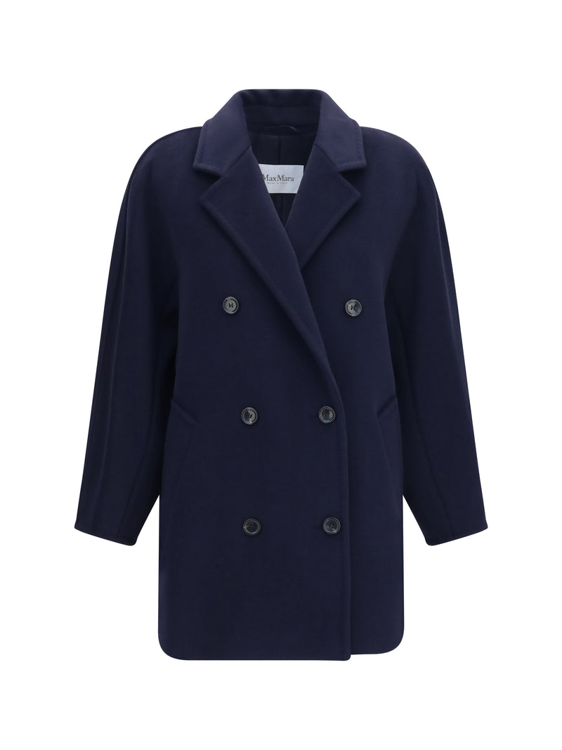Max Mara Max Mara Rebus Double-breasted Jacket Navy - World Class Fashion
