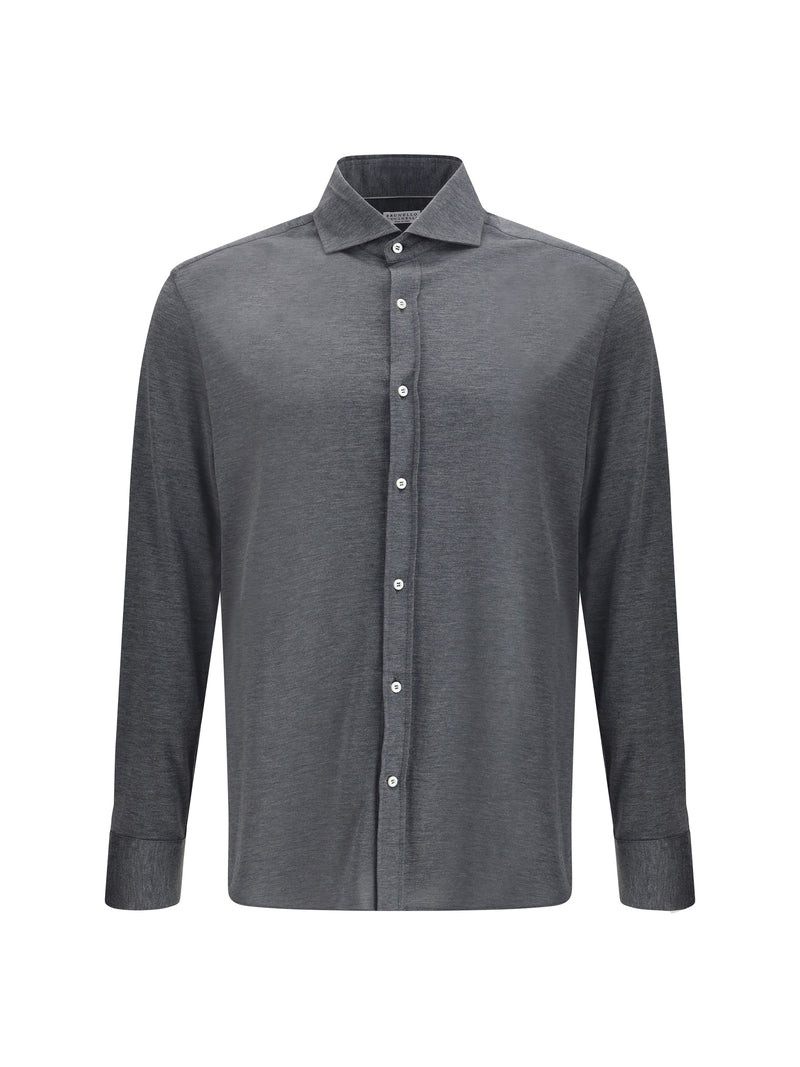 Brunello Cucinelli Brunello Cucinelli Silk Shirt Dark Gray - World Class Fashion