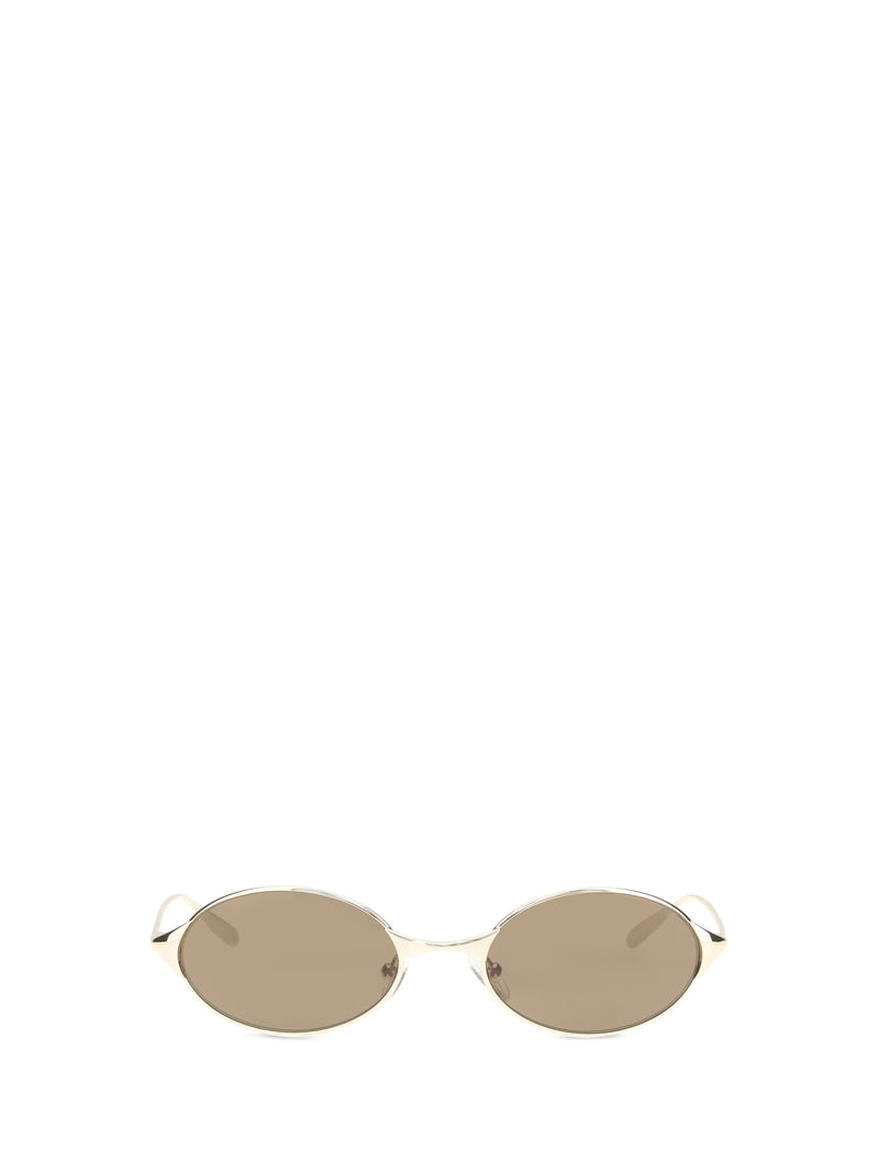 Alexander McQueen Alexander McQueen Neo Oval Sunglasses Gold/Brown - World Class Fashion