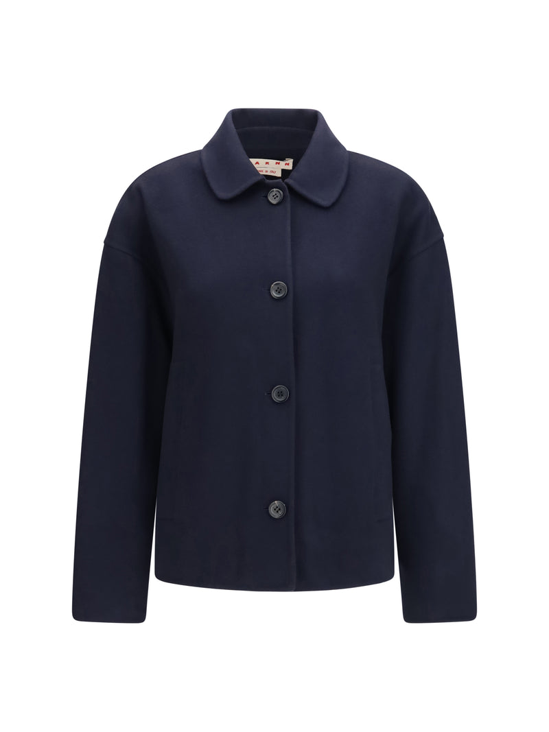 Marni Marni Wool Jacket With Logo Embroidery - World Class Fashion