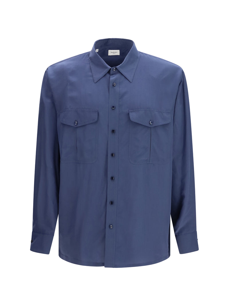 Saint Laurent Saint Laurent Toile 4812 Buttoned Shirt Bluette - World Class Fashion