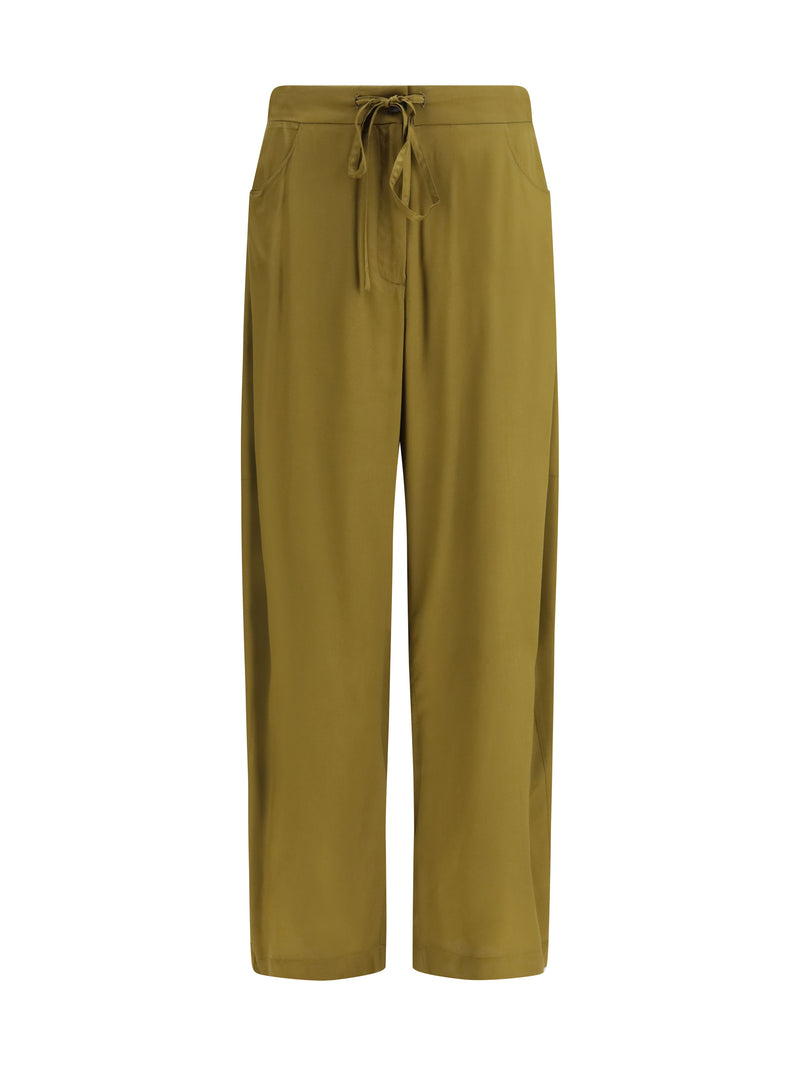 Ella Ella Barrel Leg Pants with Drawstring Fango - World Class Fashion
