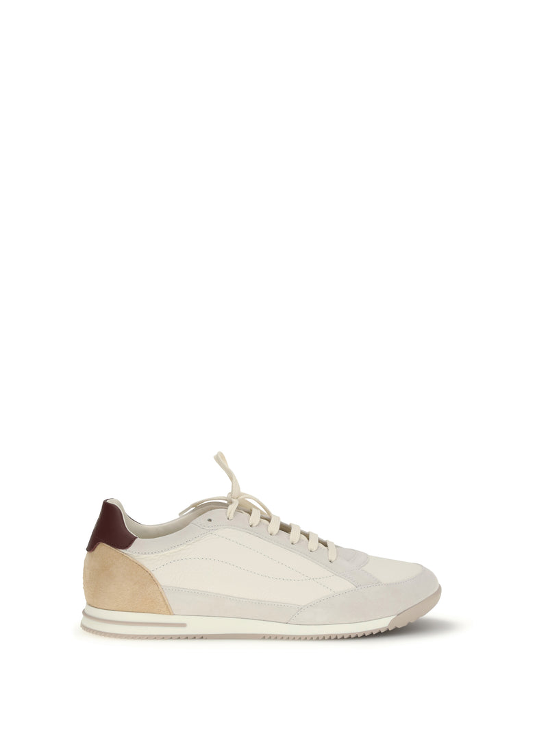 Brunello Cucinelli Brunello Cucinelli Deer and Suede Sneakers Butter+Bianco+Naturale+Baccanera - World Class Fashion