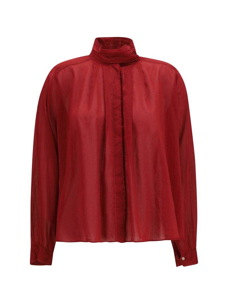 Forte_forte Forte_forte Pleated High-neck Blouse - World Class Fashion