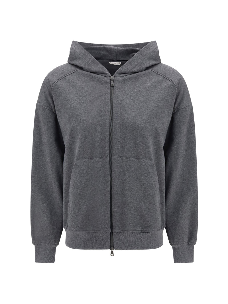 Brunello Cucinelli Brunello Cucinelli Cotton Hoodie Grigio Scuro - World Class Fashion
