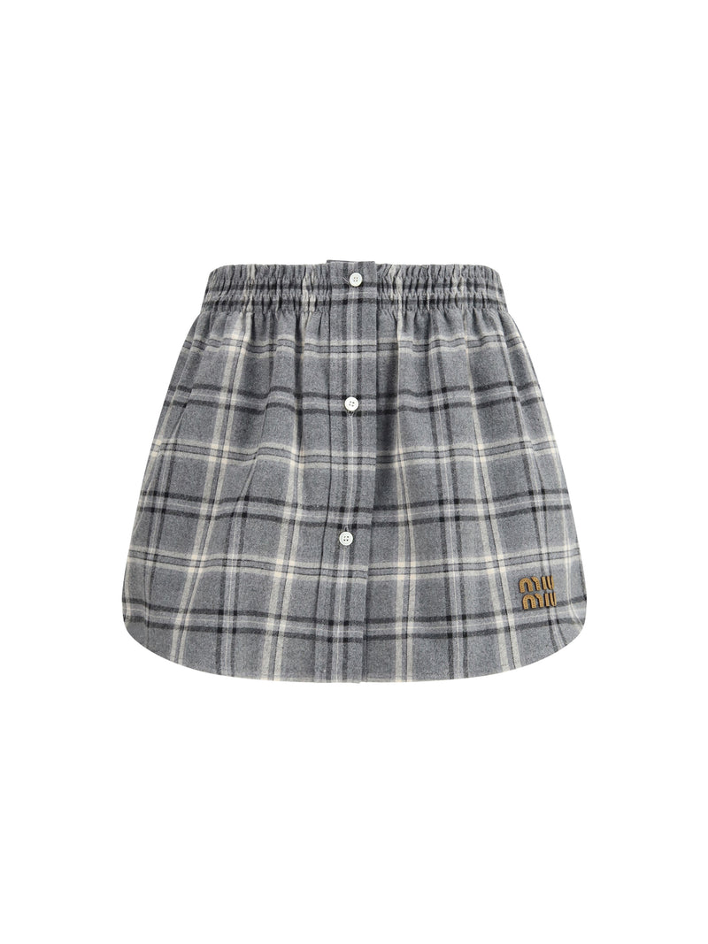 Miu Miu Miu Miu Check Flannel Miniskirt - World Class Fashion