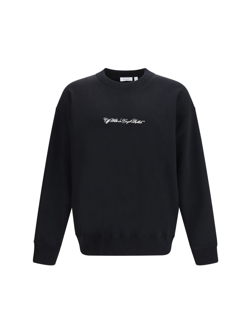 Off-white Off-white Script Arrow Crewneck Sweatshirt Black - World Class Fashion