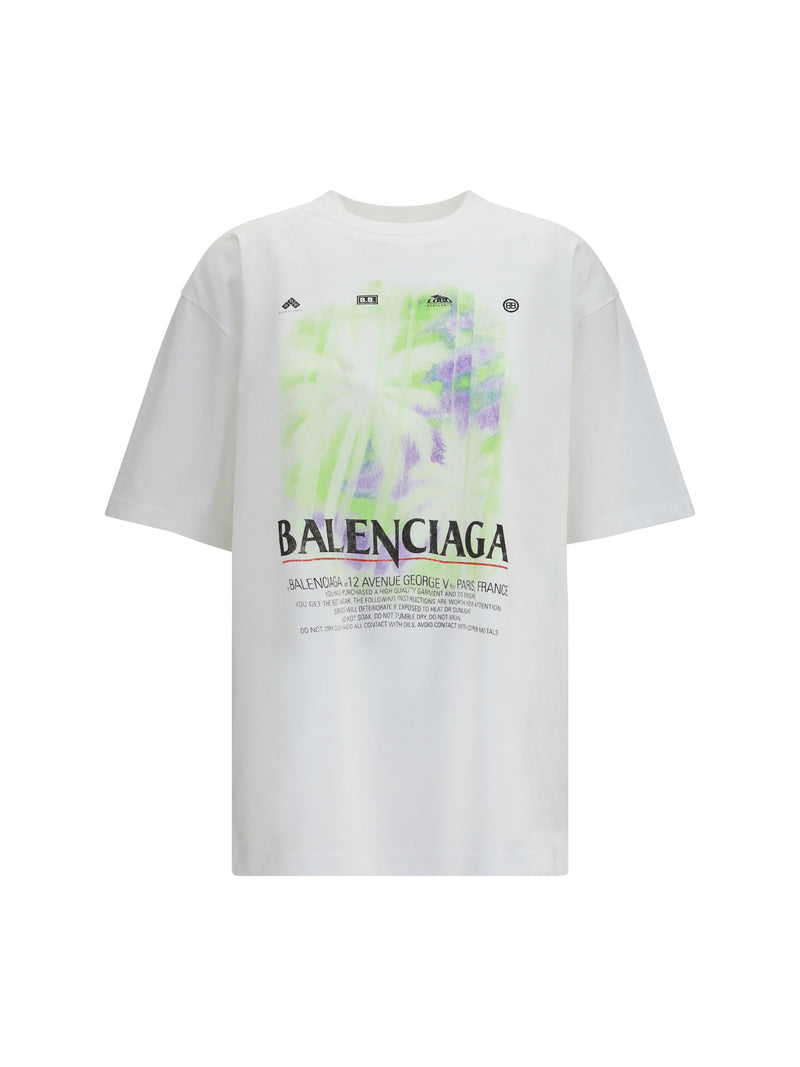 Balenciaga Balenciaga Printed Cotton T-shirt Full White - World Class Fashion