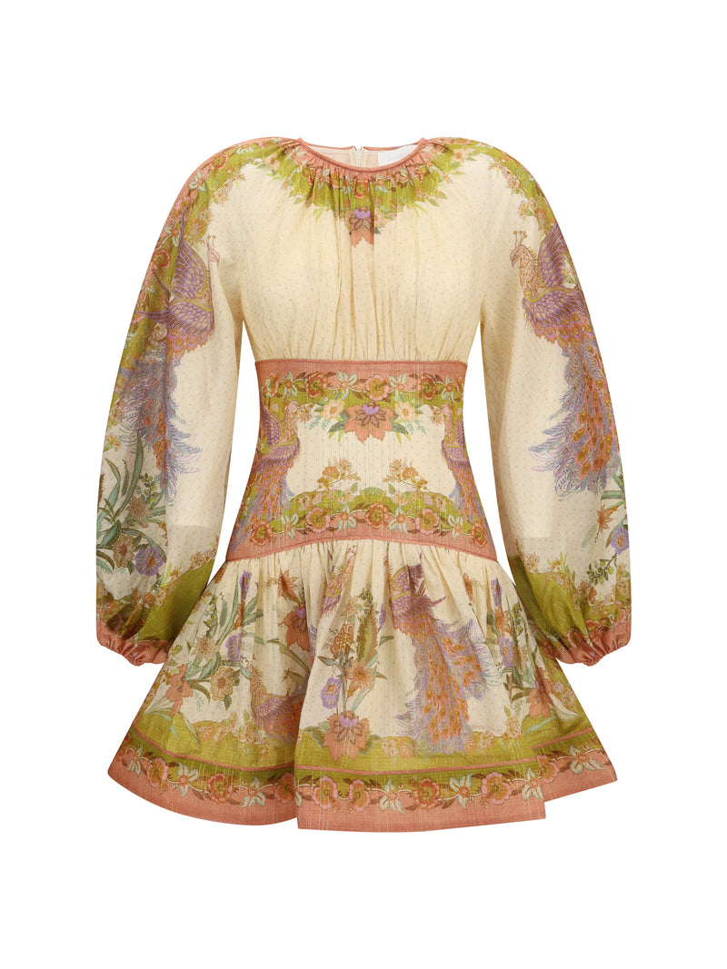 Zimmermann Vestido Mini Zimmermann Indra Chartreuse Floral con Pañuelo - World Class Fashion