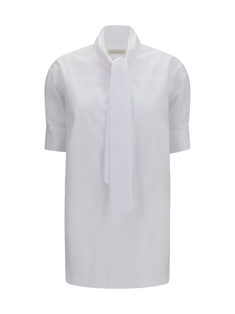 Dries Van Noten Dries Van Noten Cotton Shirt With Scarf Detail - World Class Fashion