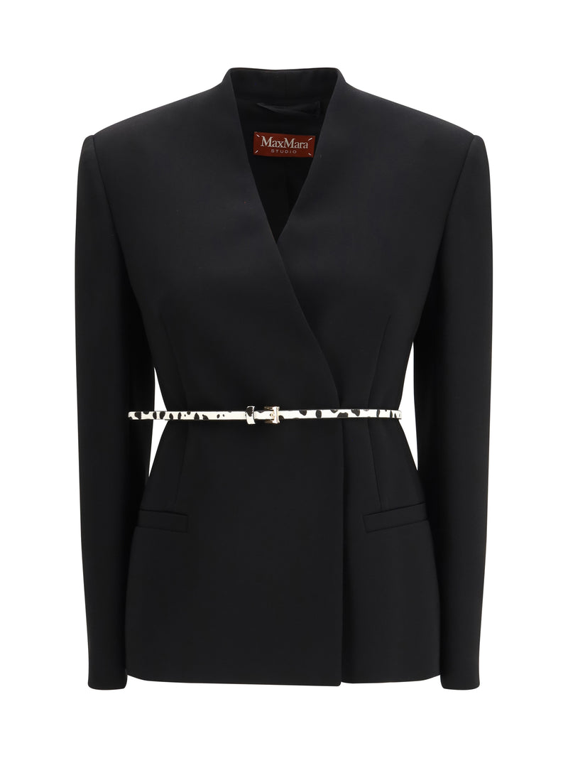 Max Mara Studio Max Mara Studio Double-breasted Cady Jacket Nero - World Class Fashion