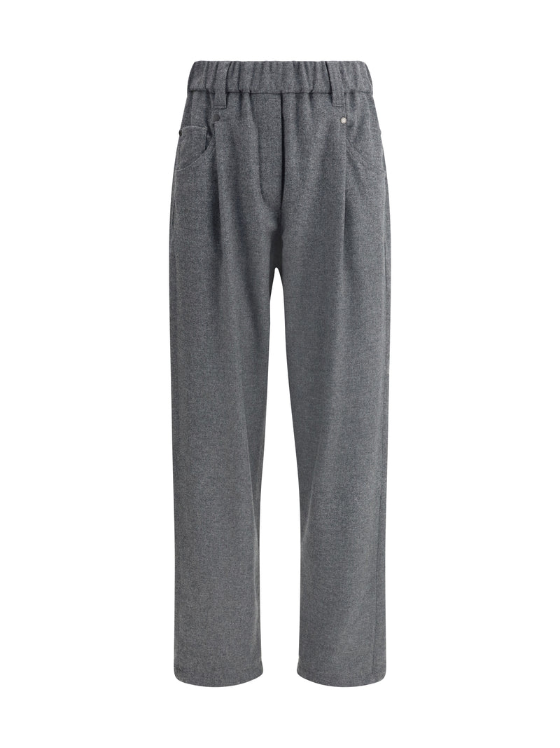 Brunello Cucinelli Brunello Cucinelli Wool Pants Grey Women - World Class Fashion