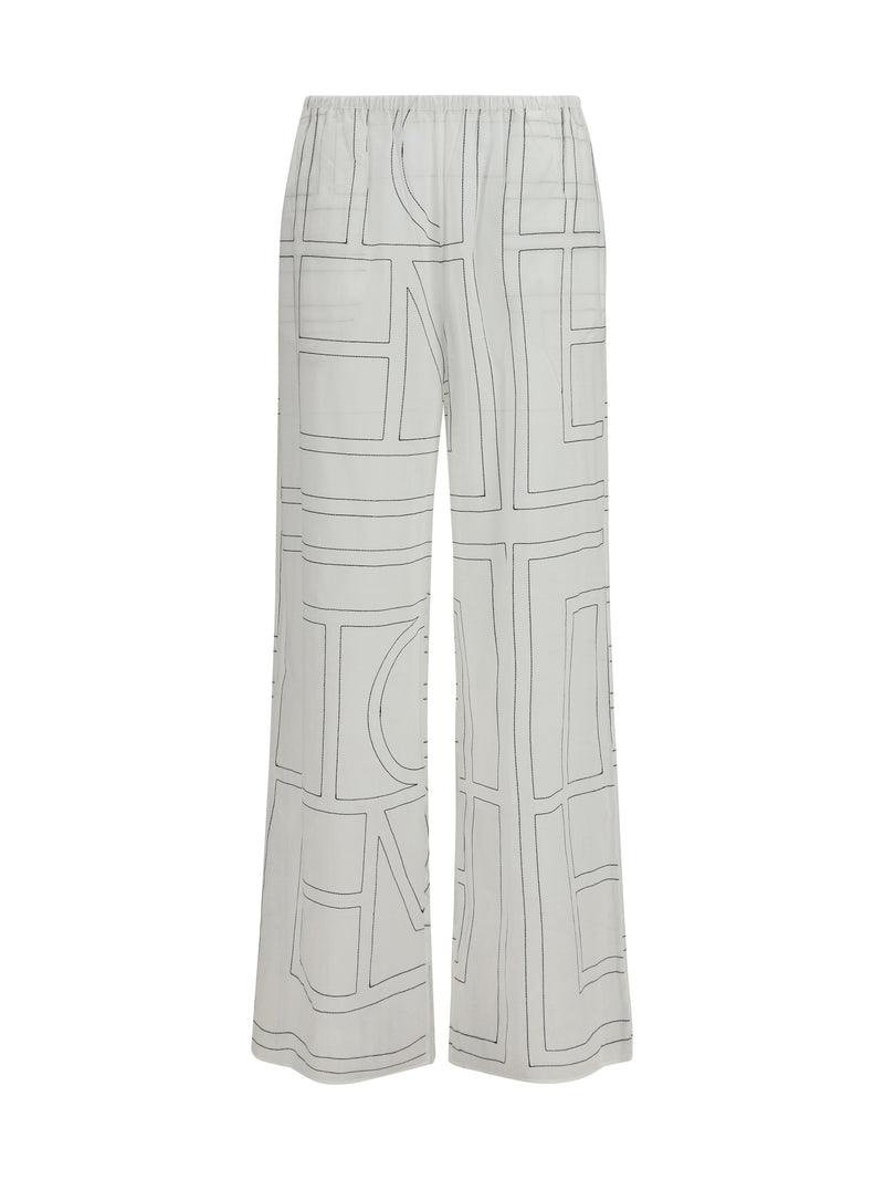 Toteme Pantalones Toteme Monogram Blanco/Negro - World Class Fashion