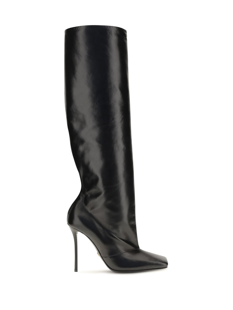Dolce & Gabbana Dolce & Gabbana Calfskin Tall Boots Black Women - World Class Fashion